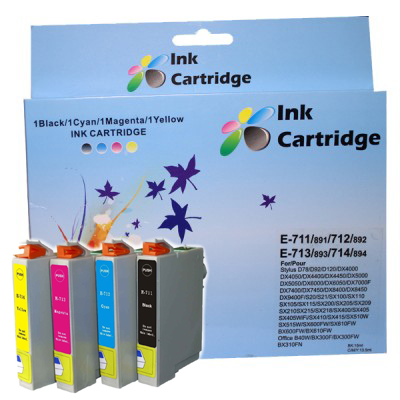 COMPATIBLE EPSON INK CARTRIDGES T0711/12/13/14 BK/C/M/Y *4 MULTIPACK