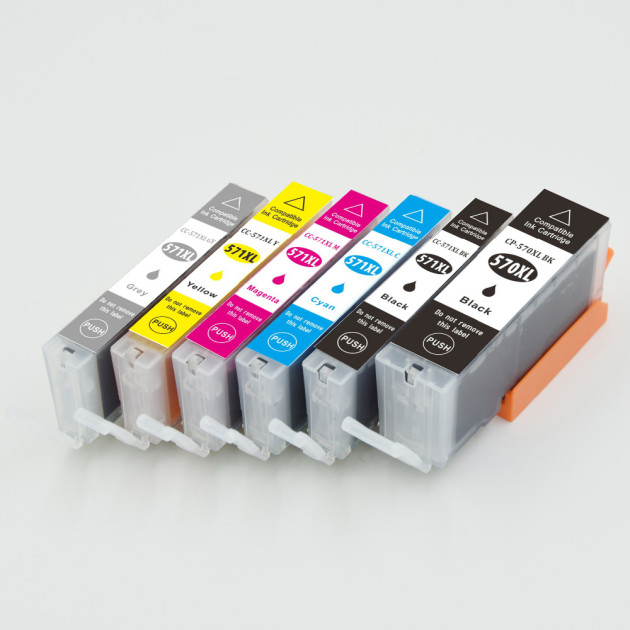 Compatible Canon PGI-570PGBK XL / CLI-571XL (6-Pack)