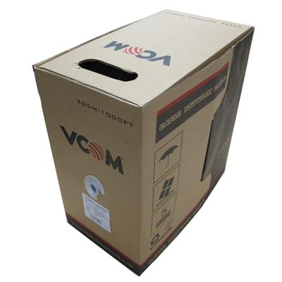 VCOM FTP CAT5e 4 Pairs Solid 305m Grey Reel Box