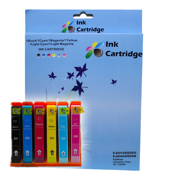 COMPATIBLE EPSON INK CARTRIDGES T2431/2/3/4/5/6 BK/C/M/Y/LC/LM *6 MULTIPACK