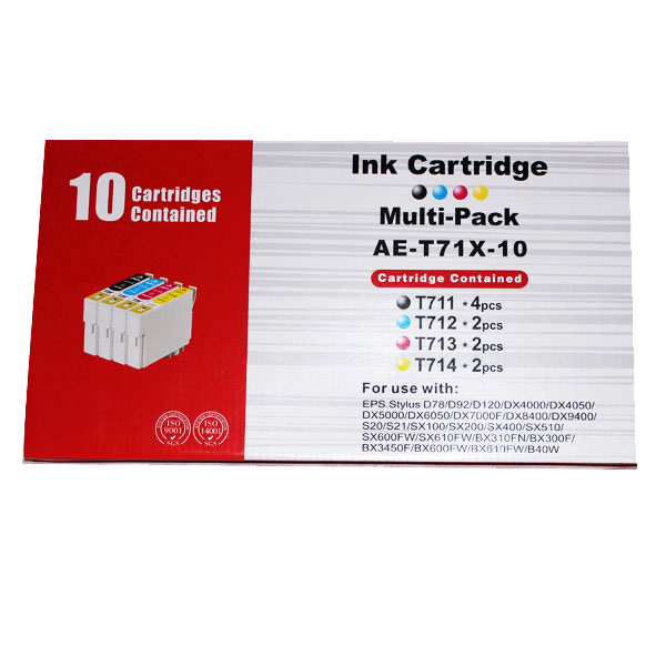 Compatible Epson Ink Cartridges T0711/12/13/14 BK/C/M/Y *10 MULTIPACK