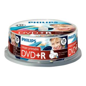 PHILIPS DVD+R INKJET PRINTABLE 120min 4.7GB 16x 25PCS