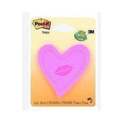 3M Post-it Note Heart with Lips Neon Pink 6370-HTL