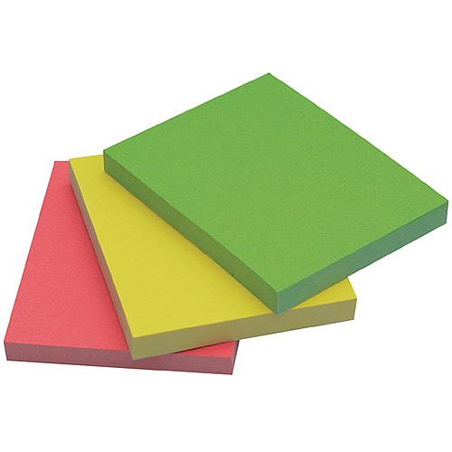 Q-Connect Quick Note Repositionable Pad 40x50mm Assorted Neon Pack of 3 Pads