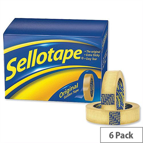 Sellotape Original Golden Tape Small 24mm x 33m Pack 6