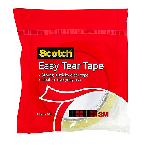 3M Scotch Easy Tear Clear Everyday Tape 24mmx50m Single Roll GT500077224
