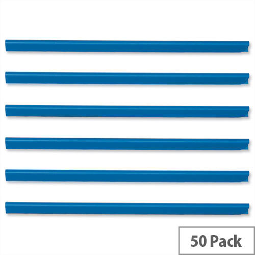 New ProductDurable Spine Bars for 60 Sheets A4 Capacity 6mm Blue 2931/06 Pack 50