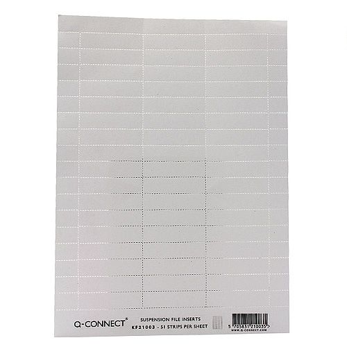 Q Connect Suspension File Insert White Pack of 50 KF21003