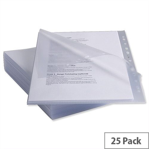 Rexel A4 Pockets Anti Slip Multipunched Clear Pack 25