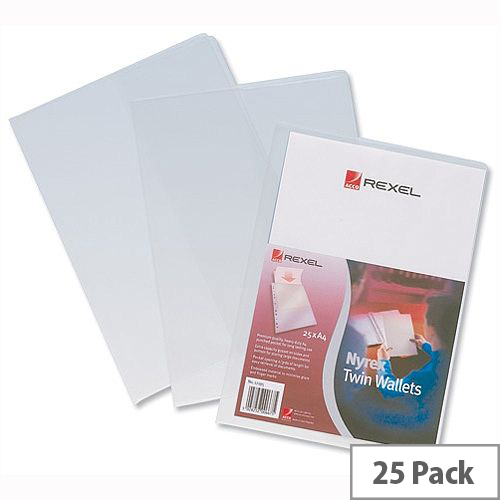 Rexel Nyrex Single Wallet with Inside Pocket A4 Clear Pack 25