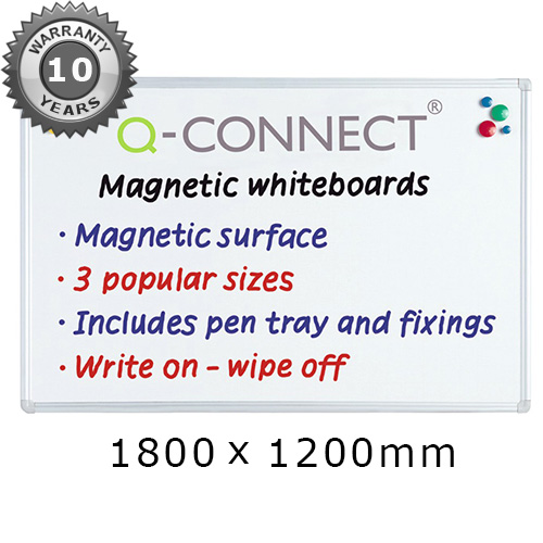 Q-Connect Aluminium Magnetic Whiteboard 1800x1200mm