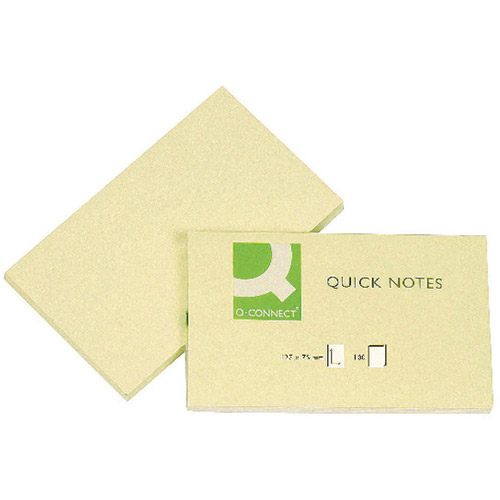 Q Connect Quick Note Repositionable Pad 76x127mm Yellow Pack 12