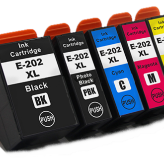 Epson 202XL Series BK/PBK/C/M/Y Ink Cartridges (5-PACK)