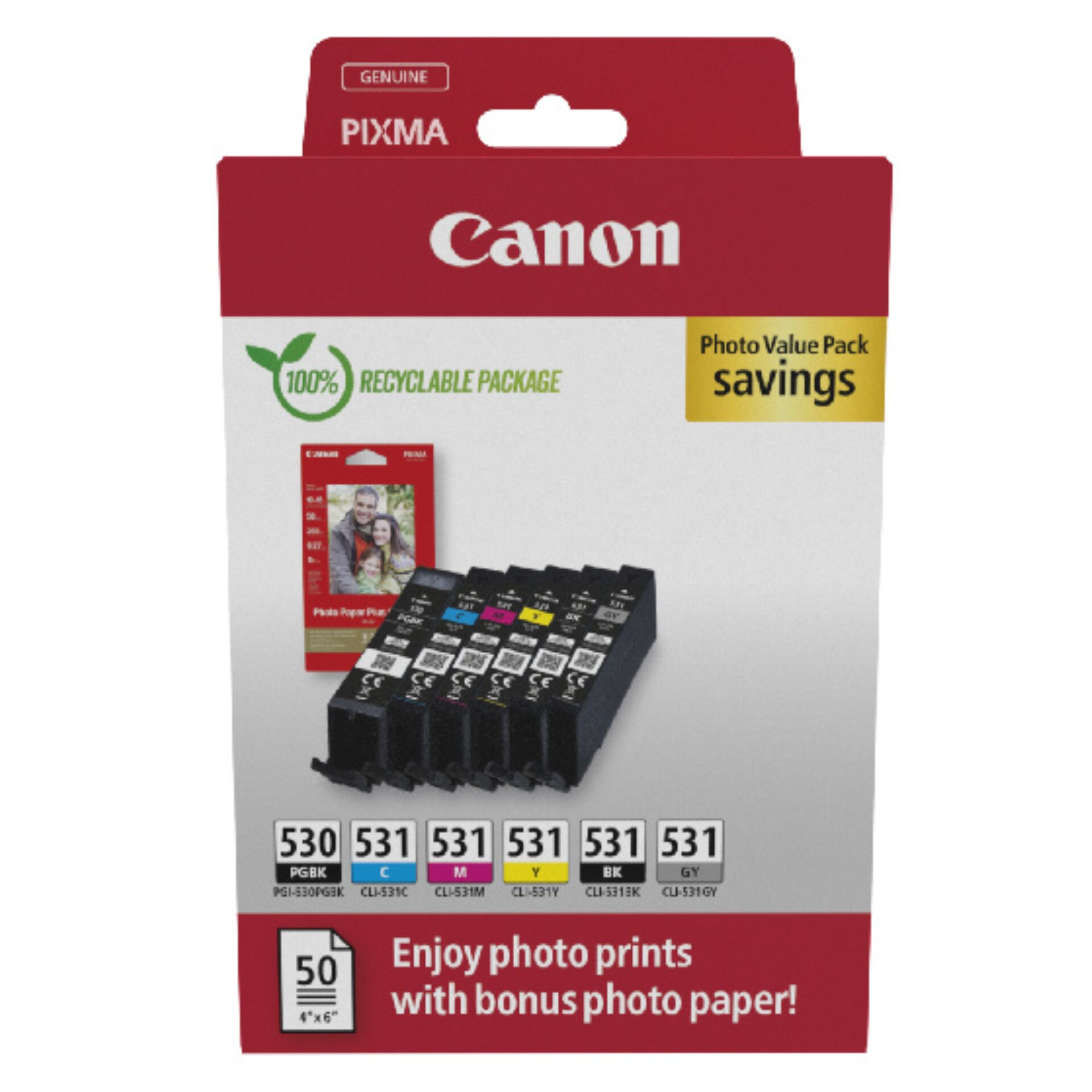 Canon PGI-530 / CLI-531 photo value pack (original Canon)