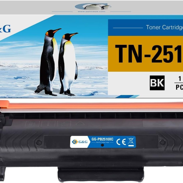 TN2510XL "JUMBO" Compatible Toner Cartridge - 6000 Page Extra- High Yield Black